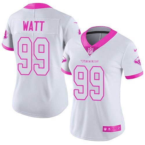 Women White Pink Limited Rush jerseys-050
